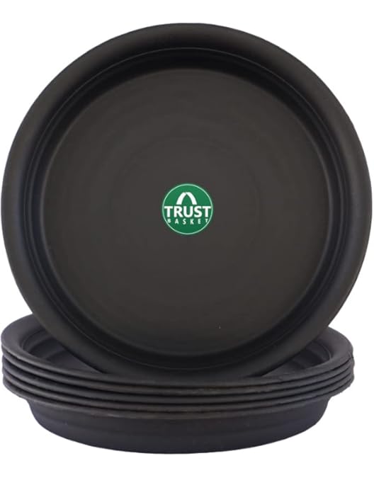 UGAOO Wooden Round Bottom Tray (Plate/Saucer) (Set of 3, 11 cm